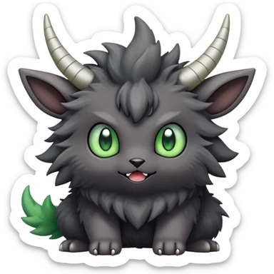 Cute silly Elemental Dark type natural Pokémon-Fakémon-creature sticker