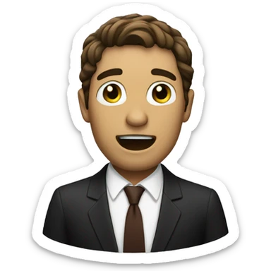 italian man singing with a suit sticker