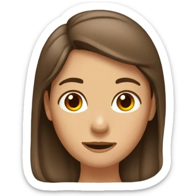 Women tucking brown hair behind ear sticker