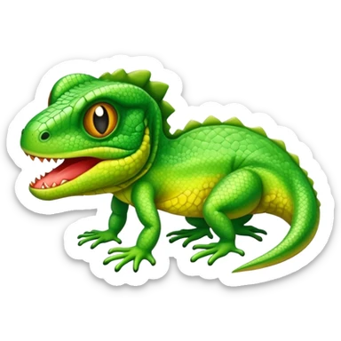 A green and sloppy lizard sticker