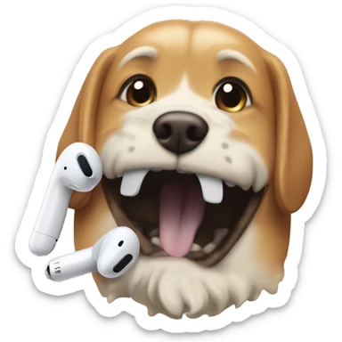 Chewed up AirPod case by dog sticker