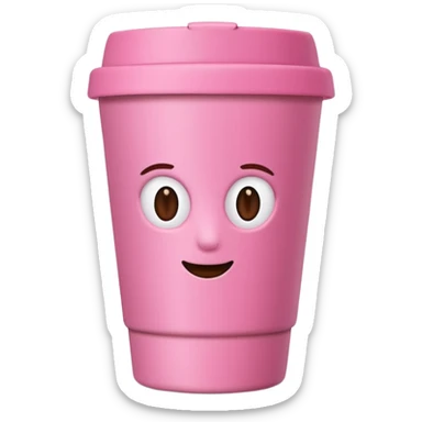 pink reusable coffee cup with no face sticker
