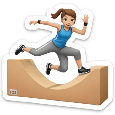 a girl doing parkour at young kids school sticker