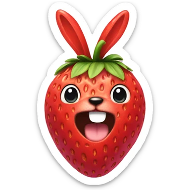 strawberry bunny sticker