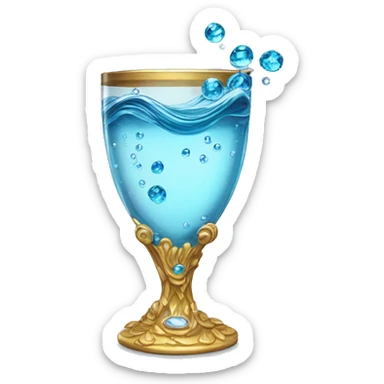 water flowing into bejeweled glass  sticker