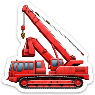 Soviet heavy equipment plant, large machinery, cranes, concrete buildings, red banners sticker
