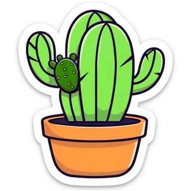 Happy Cactus in a pot that sparkles  sticker