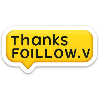 The words Thanks For The Follow with a white background and the words in the colour of the jamaican flag sticker