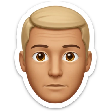 Create a highly polished, 3D game UI–style illustration of a   MAN HEAD sticker