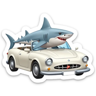 Shark Driving car sticker