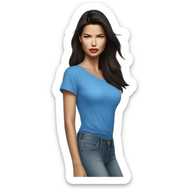 adriana-lima-with-a-blue-shirt sticker