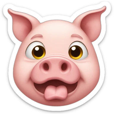 crying pig sticker