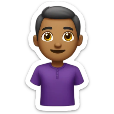 mensajero de paquetes con camisa morada sticker