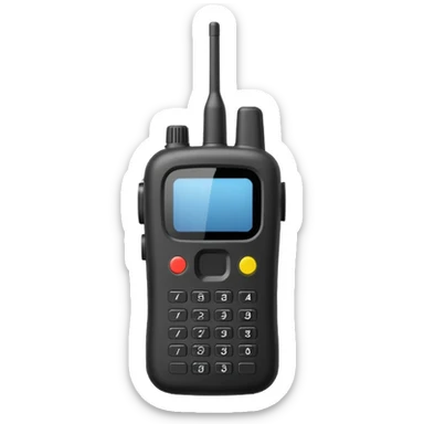 Black police walkie talkie with antenna sticker