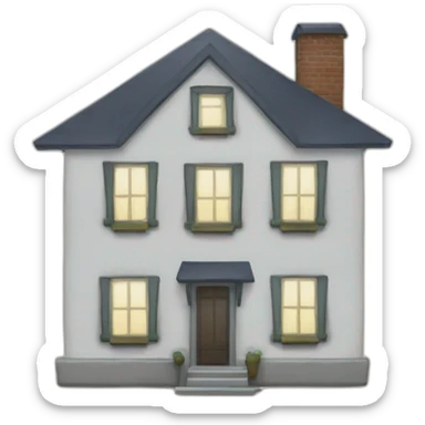 A draw of a 2D house composed with the Letter LMS sticker