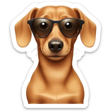 Mini dachshund with sunglasses on sticker