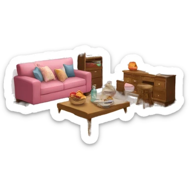 American Girl house interior room  sticker