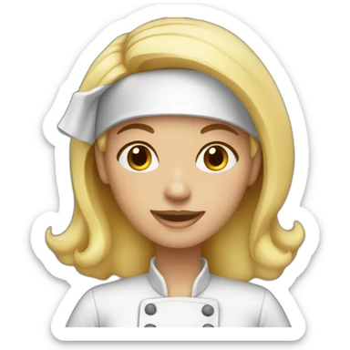 cook woman blond hair sticker