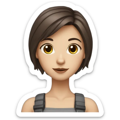 Cat girl (Caucasian with dark brown hair) sticker