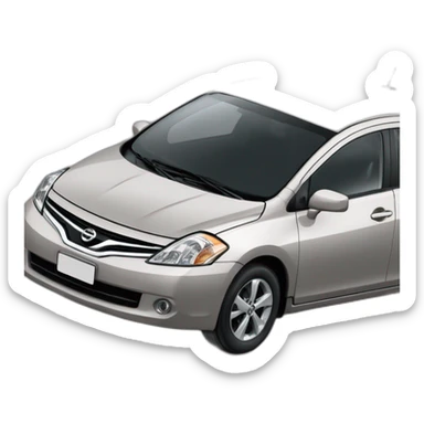 Nissan Tiida 2011 gris claro y de medio lad sticker