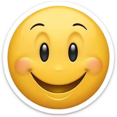smiley face with wide, uneven eyes, big goofy grin, playful and silly, clumsy personality sticker