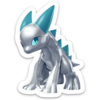 Shiny silvery Trico-Nargacuga-Silvally-Absol-fusion sticker