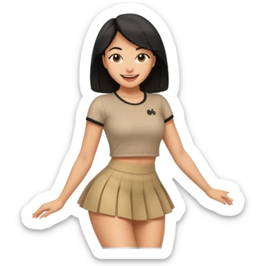Tan woman with black hair twerking sticker