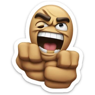Very mad emoji with a clenched fist sticker