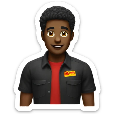 black worker at mcdonalds sticker