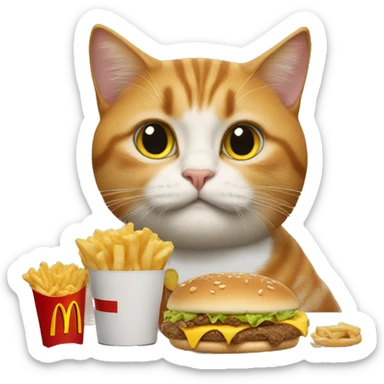 Cats eating McDonalds sticker