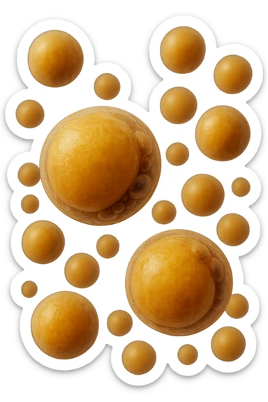 adipociti (cellule gialle) anatomiche realistiche fluttuano in aria, iperrealistico 4k sticker