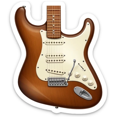 electric guitar strat brown and white squire sticker