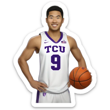 Tcu Asian Basketball player no.9 sticker