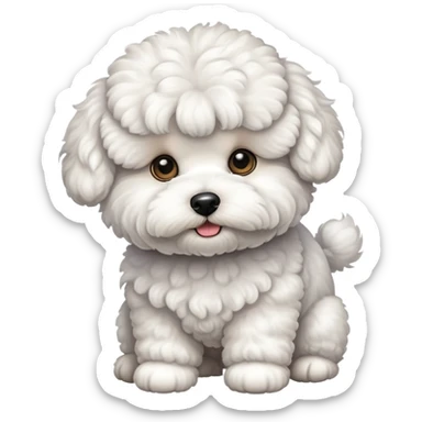 bishon dog sticker