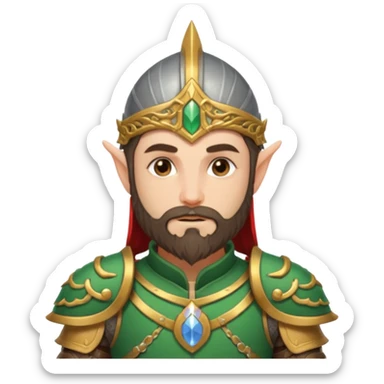 Bearded warrior elf in armor sticker