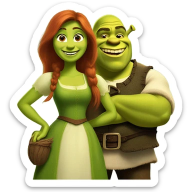 shrek fiona  sticker