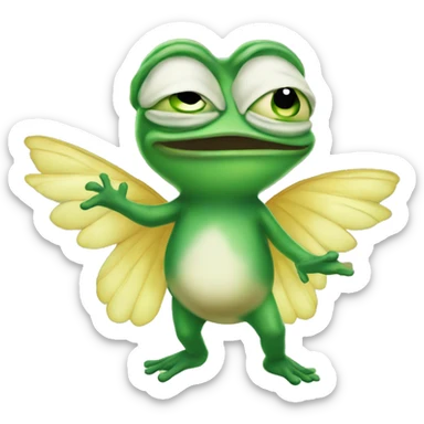 pepe the frog in fairy wings  sticker