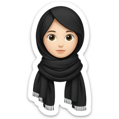 scarf black sticker