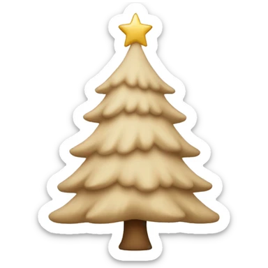 beige christmas tree sticker