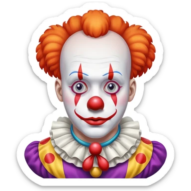 clown with a hanging loop on his neck  sticker