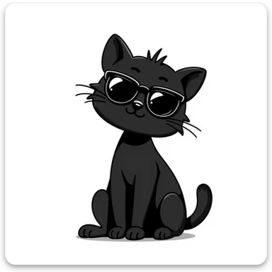 Cat wearing sunglasses, looking casual and cool sticker