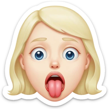 Drooling with eyes crossed tongue out sticker