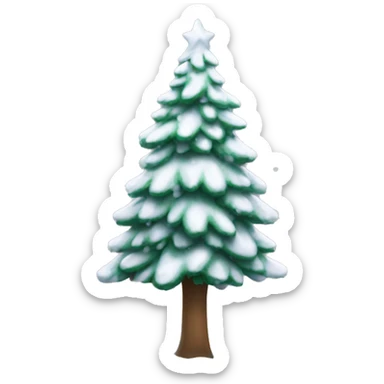 snowy christmas tree sticker