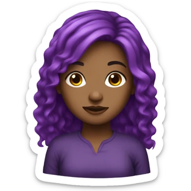 Purple hair girl sticker