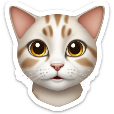 coquette cat with super brown eyes  sticker
