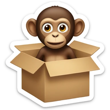 Monkey in a box sticker