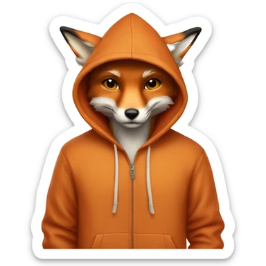 fox with a hoodie sticker