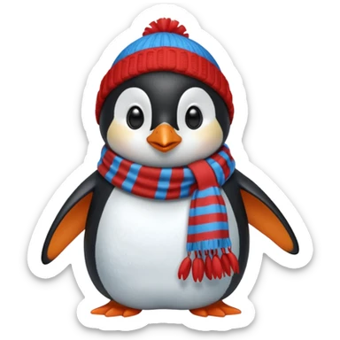 penguin with different scarf color  sticker