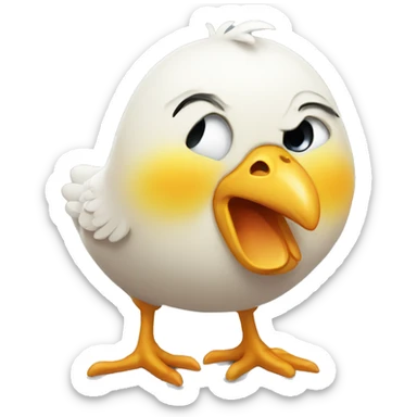 a sad chicken that is crying sticker
