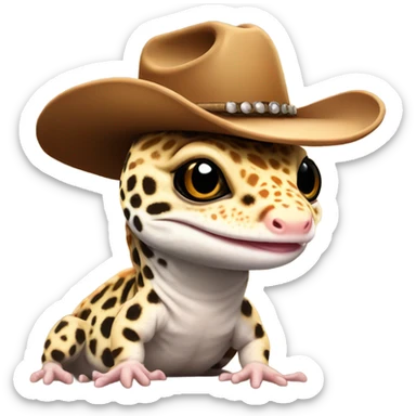 leopard gecko with a cownboy hat sticker